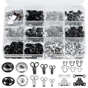 180 count Hook and Eye Sewing Kit with Garment Buttons, Hook and Eye Closures, Fabric Snap Buttons, Garment Snap Buttons for Skirts Pants Dresses, Clothing and DIY Crafts