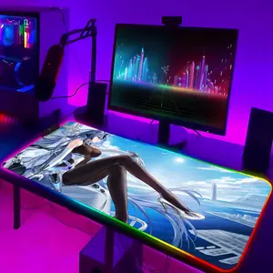 Game Azur Lane Mouse Pad Gaming Rgb Mousepad Backlit Keyboard Gamer Girl Xxl Laptop Mat Table Pads Deskpad