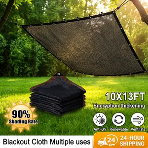 90% Shade Cloth, UV-Resistant — 10×13 ft Black Sun Shade Net with Reinforced Grommets, Heavy-Duty and Durable, Ideal for Outdoor Gardens, Patios, Sheds, Plant Covers, Greenhouses, and Chicken Coops.