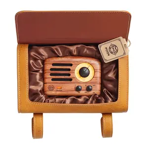 Muzen OTR Wood Portable Bluetooth Speaker with Retro knob Tuner FM Radio, Also with Suitcase Gift Case, Wireless Bluetooth Speaker with Loud Stereo Sound, for Home Outdoor Travel Audio Smartphone