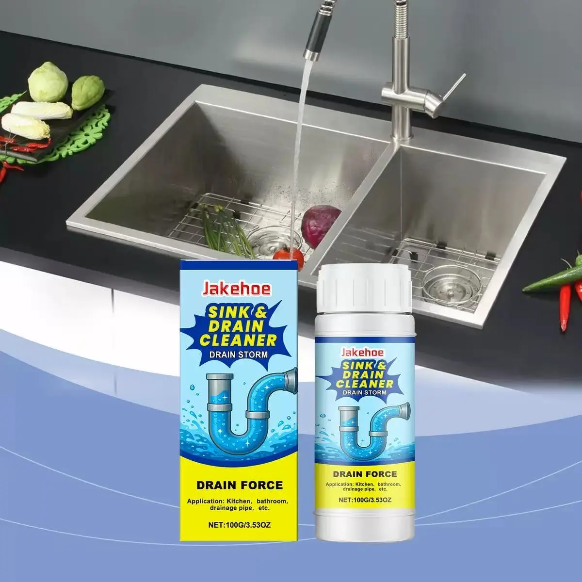 Liquid Bottled Drain Clog Remover - Powerful Formula Kitchen Cleaner, Multipurpose Pipeline Unclogger for Clogged Sinks, Kitchen Drains, Home Care Supply