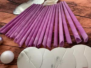 20 Pcs Purple Beeswax Ear Wax Removal Candles, Lavender Beeswax Candles, Cotton Swabs and Silver Protective Discs Set