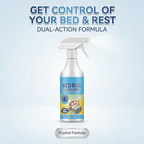 120ml (4fl.oz) Household Bed Bug Killer Spray - Advanced Formula Bedbug Sprays, Fast Kill, Low Odor, Residue Free, Eco Anti-Bacterial Bug Killer Indoor, Repellent for Mattress & Indoor Surfaces