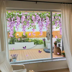 Floral Vine Pattern Window Cling, Double Sided Window Sticker, Decorative Sticker for Home Living Room Bedroom, Ornaments, Adhesive Stickers, Decoration Items