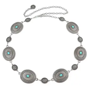 Silver Sunburst Turquoise Concho Belt