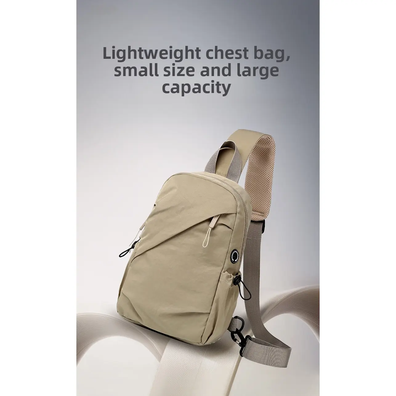 Minimalist Casual Chest Bag for Men & Women, Lightweight Water-Resistant Fabric Crossbody Pack, High-Capacity Multi-Function for Travel & Hiking, Running Chest Bag, Stylish Bag