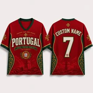 [Custom Name] Portugal Soccer Jersey 2026, Personalized Name and Number Mesh Football Shirt, Portuguese Flag Heritage Matchday Edition, Unisex Sports Fan Gift