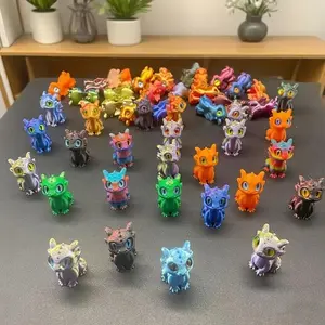 Cute Mini 3D Printed Dragon Decorative Ornament, Colorful Fantasy Decoration Collectible Room Decor for Home Office Car, Perfect for Halloween Easter Christmas Birthday