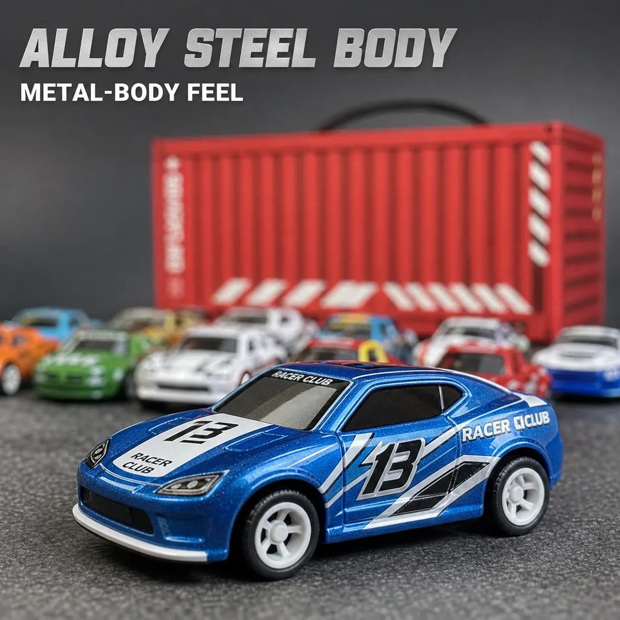 24 Pack Pull Back Toy Cars Set with Storage Case, Alloy Mini Race Cars, No Batteries Needed, Mixed Color Racing Car Collection