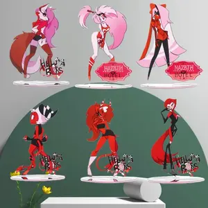 2pcs 15Cm Acrylic Standees for Helluva Boss Hazbin Hotel Verosika Moxxie Character Figure Acrylic Standee Desktop Gift for Fans