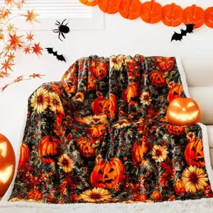 Eyesoul Halloween Witch Please Flannel Throw Blanket, Spooky Haunted Home Ghost Skeleton Skull Gifts for Kids Men Women, Trick or Treat Jack O Lantern Pumpkin Soft Bedding Sofa Blankets
