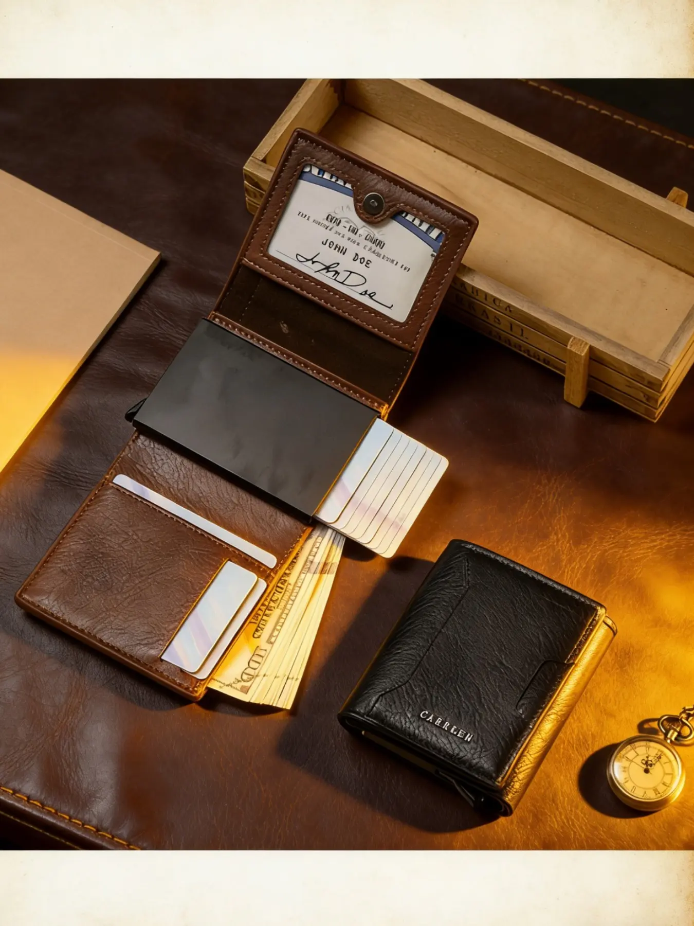 High-End Auto-Pop Business Card Holder for Men - Aluminum Slim Wallet with Multi-Card Slots, Functional Card Sleeve, Automatic Card Holder