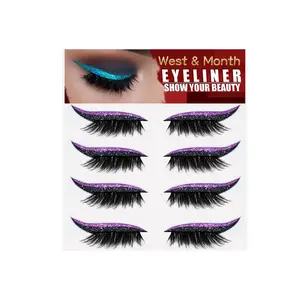 West Month False Eyelashes, Self-Adhesive Glitter Lash Stickers, No Glue Needed, Perfect for Party and Stage Makeup