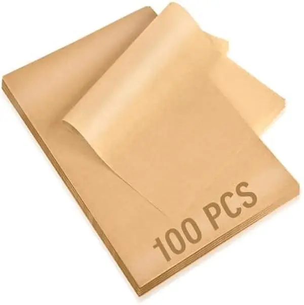 100Pcs Parchment Paper Sheets, 9x13 In Unbleached Parchment Paper for Baking Grilling Air Fryer and Steaming, Precut Non-Stick Parchment Baking Sheets in Quarter Size for Bread Cakes Cookies