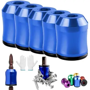 Screwdriver Head Magnetic Ring, 2026 Upgraded Magnetizer Screw Removable Household Tool Magnetic Screw holder Universal Magnetizer for Hex Screwdrivers & Power Bits (5Pcs Blue) multiplier torque