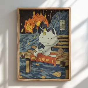 Meowth Japanese Poster | Wall Art Print