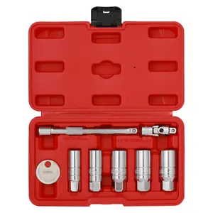 CASOMAN 3/8-Inch Drive Spark Plug Socket Set, 6-Point, Include Extension Bar, Universal Joint & Spark Plug Gapper, 8Piece Set, CR-V Steel,#TikTokShopBlackFriday