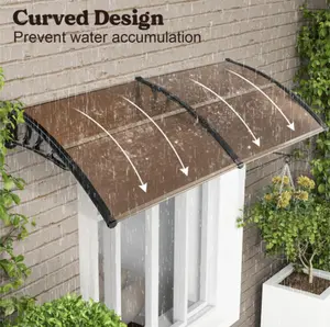 Polycarbonate Window Door Awning Spliced Canopy Brown with Black Bracket 40 Inch x 80 Inch Polycarbonate Window Door Awning Spliced Canopy Brown with Black Bracket 40 Inch x 80 Inch