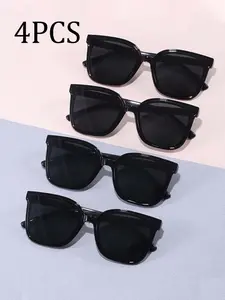 Vintage Square Kids Glasses, Casual Style PC Frame Lenses, Outdoor Hiking Decorative Eyewear, Children Fashion Sunglasses