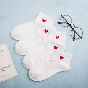 5 Pairs Of Fashionable Heart Shaped Printed Low Cut Socks For Teenagers To Prevent Odor And Sweat,Comfortable And Breathable,All Seasons Womenswear Women