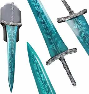 Fantasy Dark Moon Steel Sword Metal Replica - Knight Game Style Cosplay Prop, Home Hanging Decor for Display