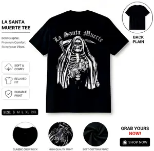 Women's Smooth Short-Sleeve Round Neck Graphic T-Shirt, Soft Cotton Fabric, Classic Dark Gothic Skeleton Menswear-Inspired Casual Streetwear Top