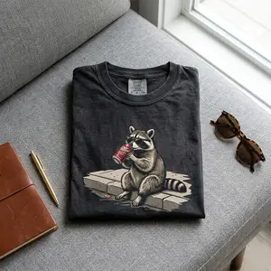 [Flashsale up to 70%]Vintage Raccoons Dr Pepperr T-shirts, Funny Meme Genz Dank Raccoons, Trendy Shirt, Animal Meme Graphic Tee, Gift for Men, Women, Women funny shirts for women, Womenswear Cotton Top Streetwear
