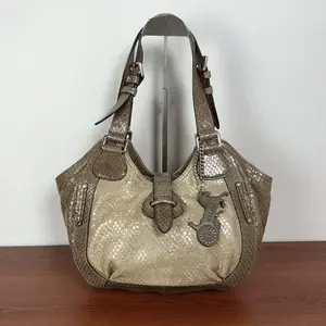 Pre-owned Celine Leather Top Handle Bags Python Shoulder Bag Neutrals Shoulder Bags qiqimq196