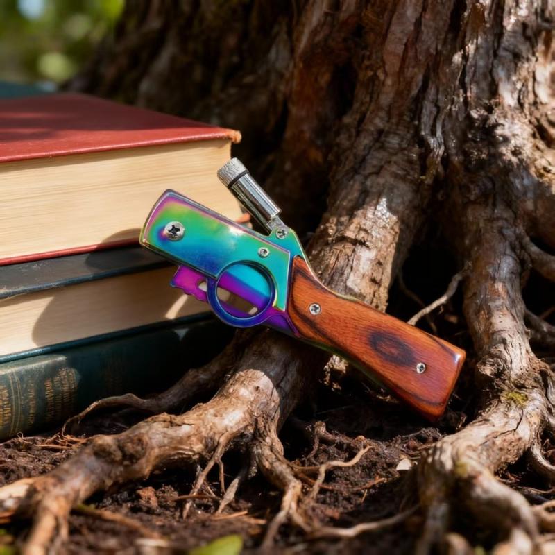 Multi-functional folding knife, quick flip, rotating to turn on the light, safety lock, folding design, suitable for wilderness survival, camping, exploration, hunting, and as a gift for friends and family