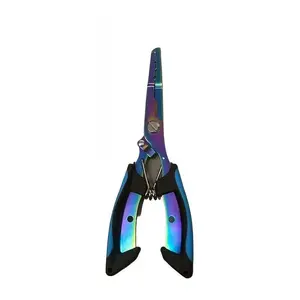Rainbow Titanium Fishing Pliers, Multifunctional Hook Remover, Line Cutter, Split Ring Opener, Corrosion-Resistant Stainless Steel, for Fresh & Saltwater Angling