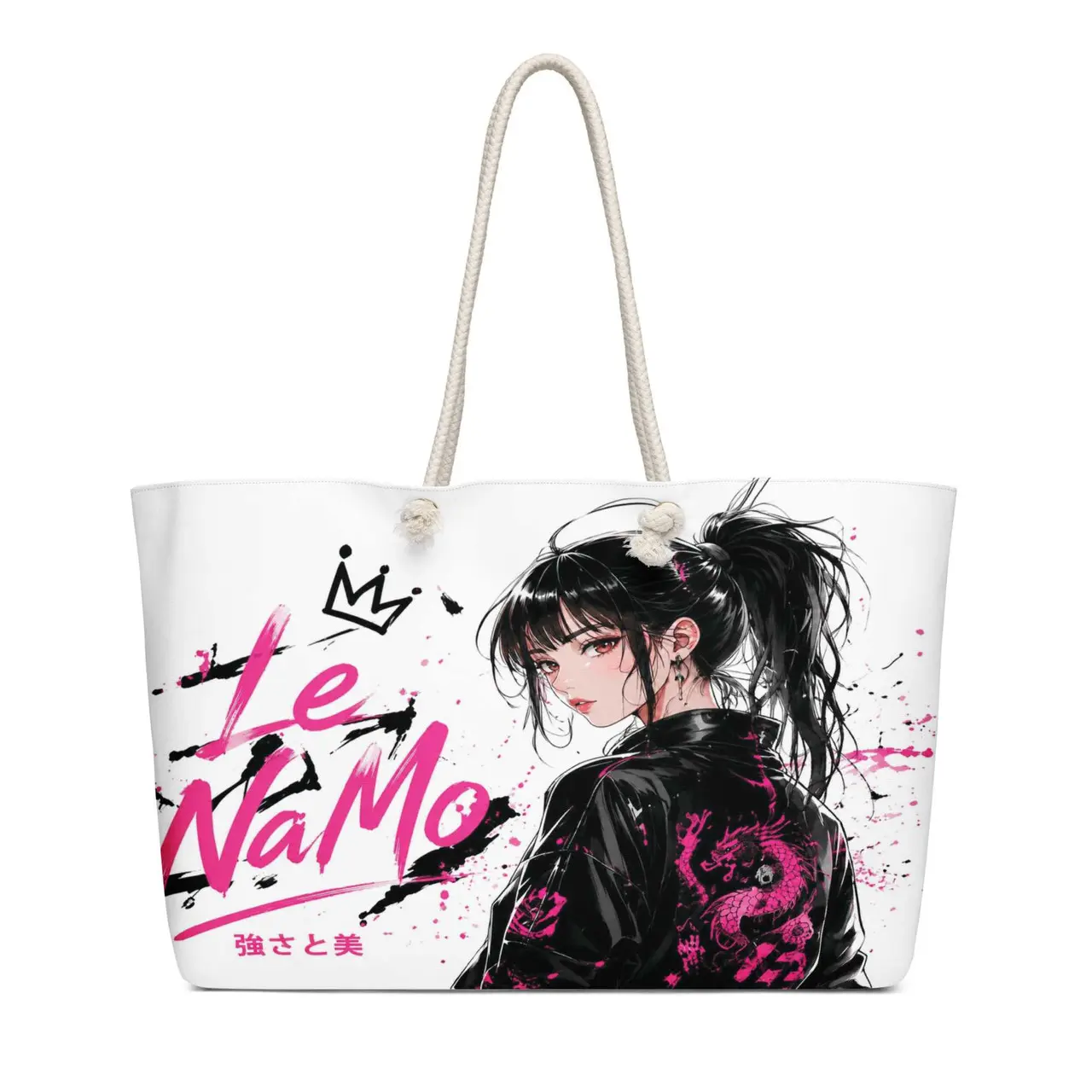 Le NaMo Pink Dragon Empress Oversized Weekender Bag