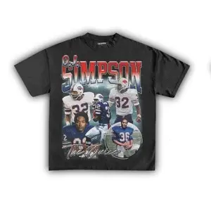 Unisex O.J Simpson Tee Vintage Football Graphic T-Shirt Streetwear Fan Shirt Softstyle Minimalist Design Trendy Apparel Full Colors