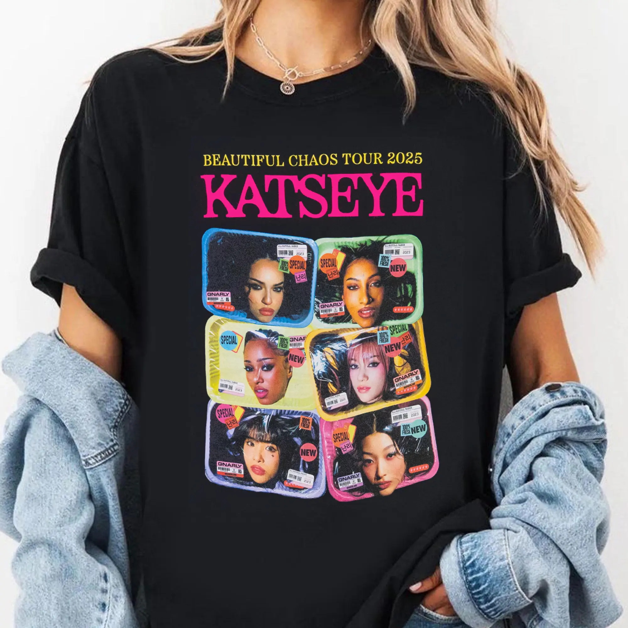 KATSEYE Beautiful Chaos 2025 2026 Tour T-Shirt - Trendy K-Pop Merch for Women & Men