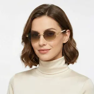 iKeely Eyewear - Old Money Polarized Oval Sunglasses Trendy Retro 90s Sunglasses , Retro Small Oval Sunglasses for Women Men, 2026 Trendy Rimless Sun Glasses Fashion Shades