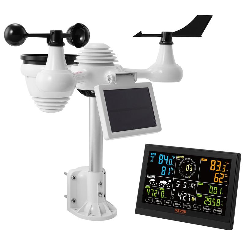 VEVOR 7-in-1 Wi-Fi Weather Station, TikTokShopBlackFriday, 7.5 in Color Display, Home Weather Station Indoor Outdoor, with Solar Wireles  VEVOR Super Brand Days Outdoor Sensor Alarm Alerts, for Temperature Humidity Wind Speed/Direction Rain