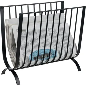 This magazine rack can be placed on a tabletop or used as a floor-standing model, making it perfect for storing magazines and newspapers.Beautifully designed in matte black metal with a luxurious mid-century wire design.