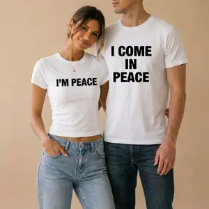 I Come In Peace, I'm Peace, Matching Shirt, Custom, Alt Shirt, Streetwear, Funny Gift, Funny Meme, Gift For Couples, Couples