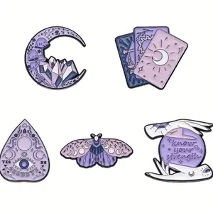 Purple witchy enamel pins