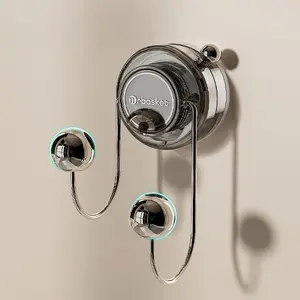 No-Drill Suction Cup Hook, Door Back Hat Rack, Multi-Functional Rotating Hooks, Strong Load-Bearing Wall Mount, Bedroom Bathroom Hanger, Three Colors Available