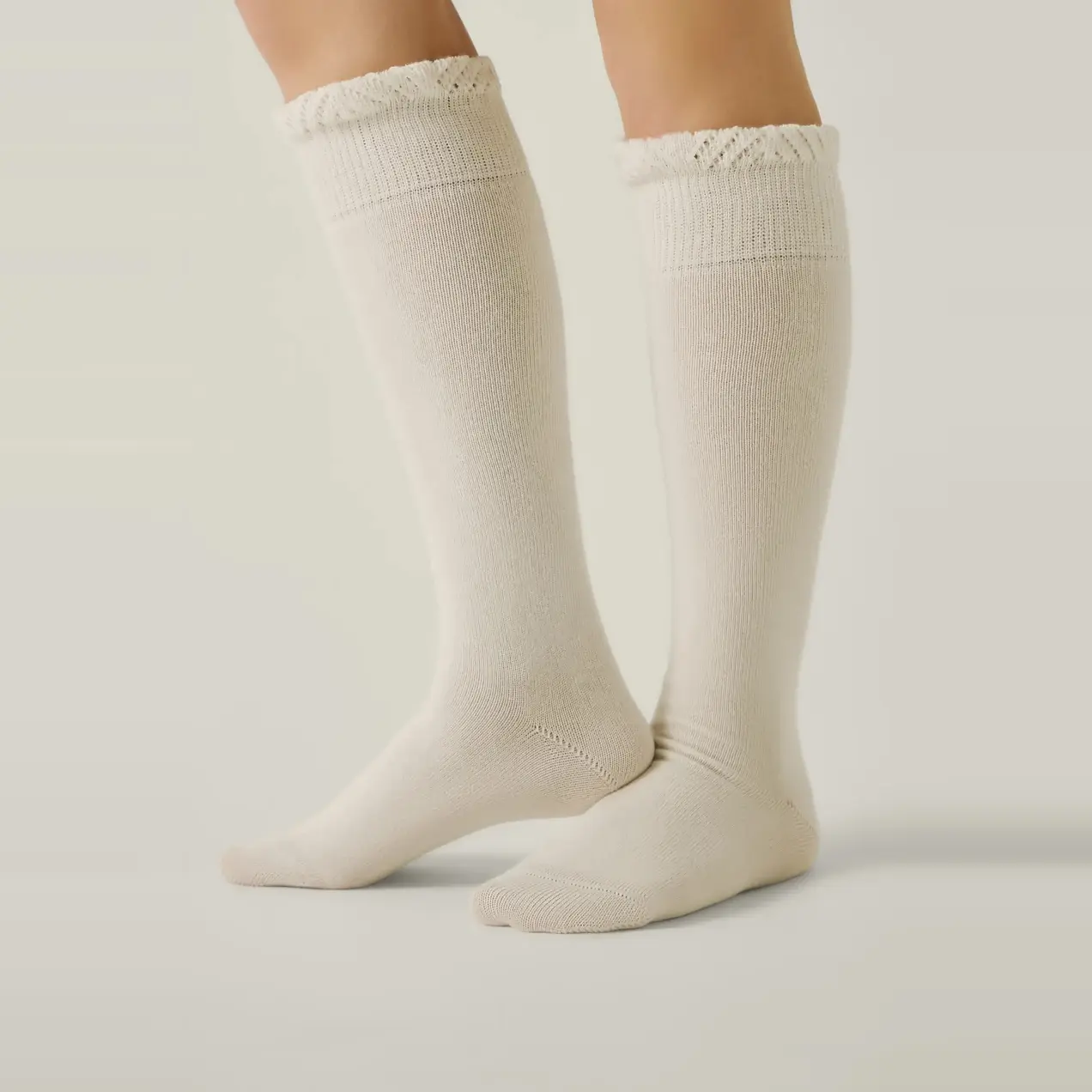 Cotton Knee-Highs Conte 012 – Lace Cuff