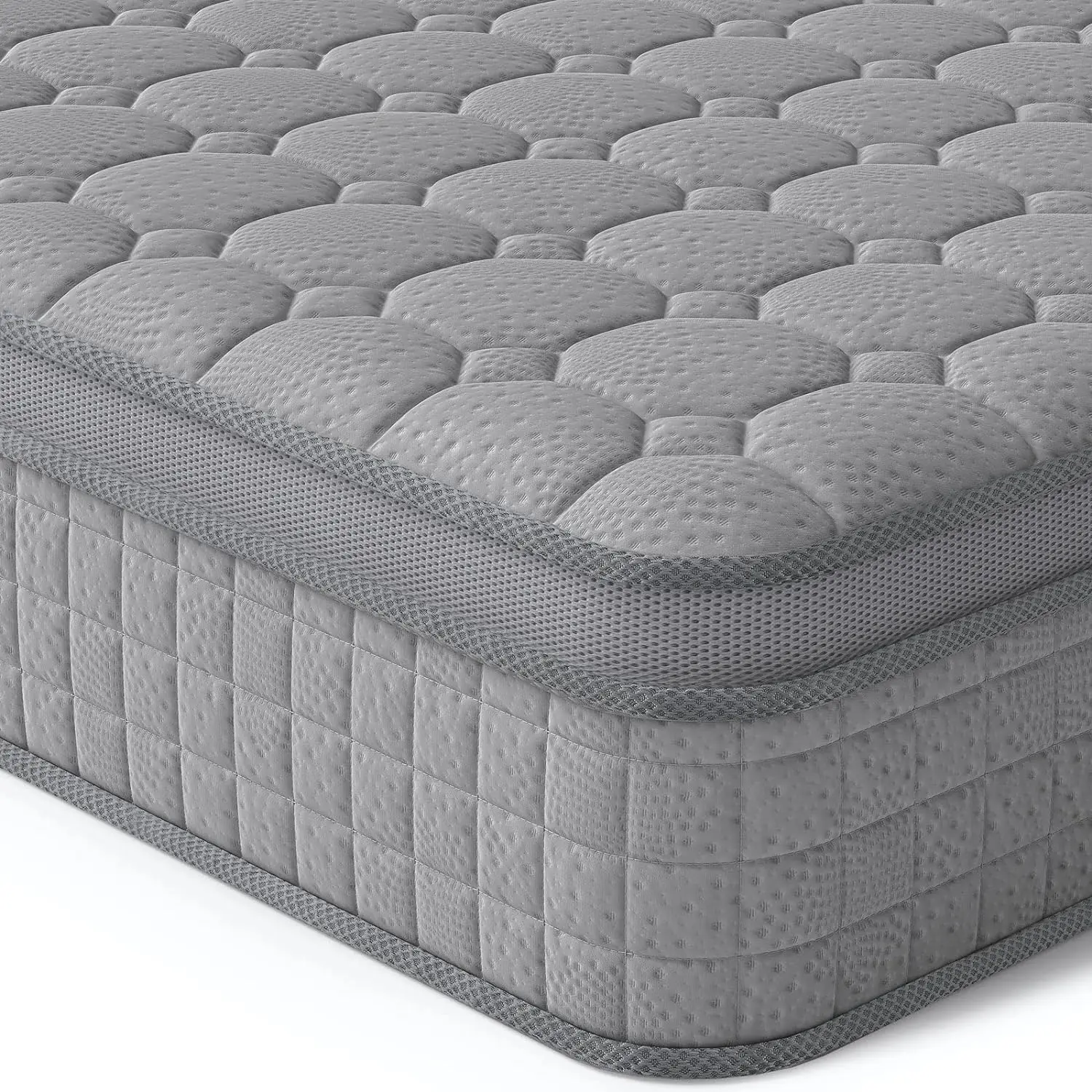 Vesgantti Mattress Multilayer Hybrid Twin/Twin XL/Full/Queen/King with Ergonomic Design, 7-Zone Pocketed Innerspring, Ultra Quiet, 7-Zone Memory Foam