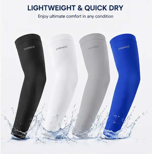 Cooling Arm Sleeves for Men & Women, UPF 50+ UV Sun Protection Compression Sleeves, Lightweight Breathable Tattoo Cover Arm Sleeves for Sports, Golf, Baseball, Basketball & Outdoor Work