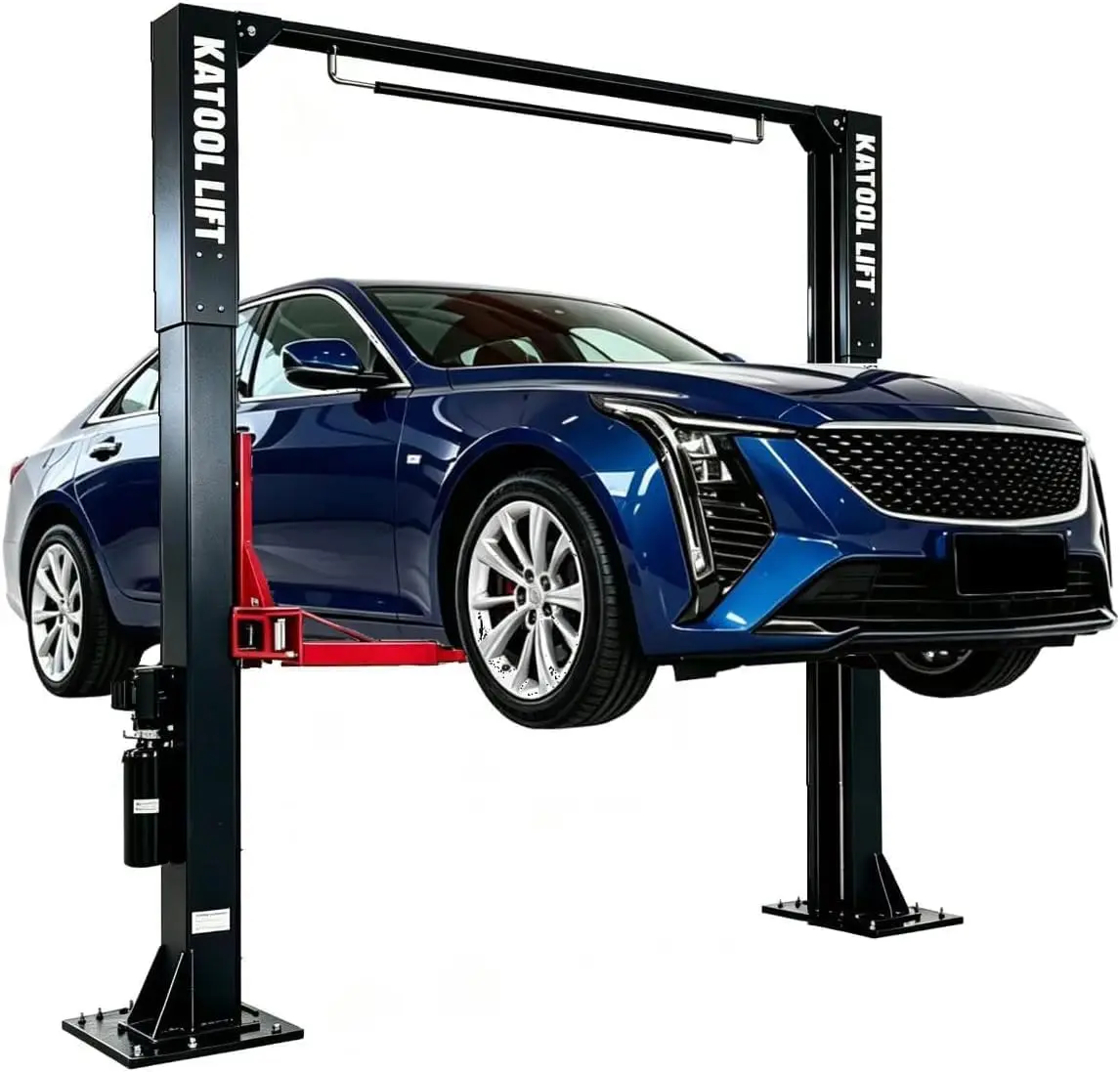 11000 Lbs 2 Post Lift Single Point Lock Release Direct Drive (no Chain) Car Lift with Asymmetry 3+2 Arm with 3.0HP Bucher Pump KT-AS110D Auto Lift Two Post Lift (Black)