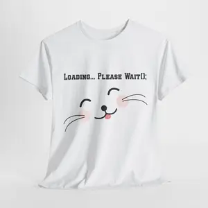 Loading Please Wait(); Unisex Heavy Cotton Tee, Computer Programmer Gift, Funny Tech Shirt, Gift for IT Professional, Programmer T-Shirt,