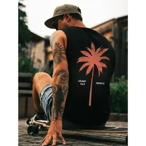 Cotton T-shirt creative DIY custom T-shirt, men's vest - breathable sweat-absorbing fashion versatile vest