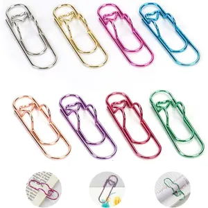 Paper Clip Pen Holder,  Paperclips Metal Pen Clips for Notebook - 8 count Colorful Pen Clip Holder Cute Planner Accessories (Only for Pens with a Thickness of Less Than 0.5 Inches)
