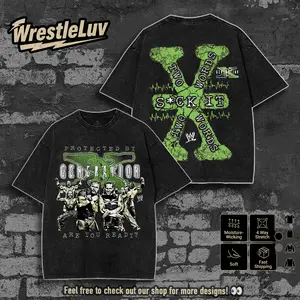 D-Generation X Graphic Washed Tee, Grunge Attitude Heavyweight Cotton Shirt, WWE Attitude Era Streetwear Top for Bold Festival Looks