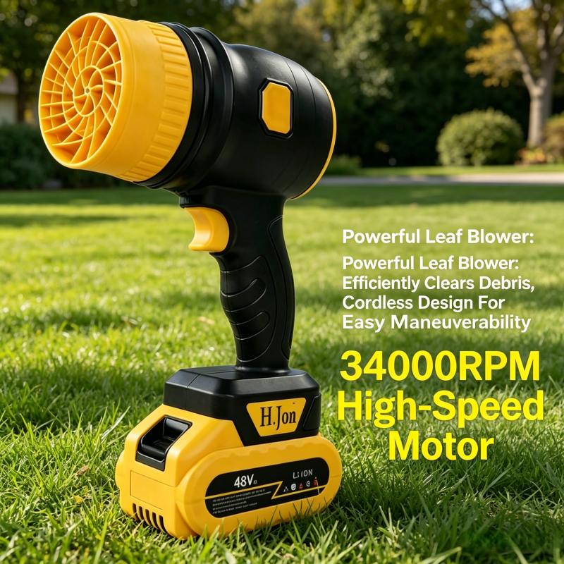 Cordless leaf blower, brushless dust collector, 3400 rpm, 21V mini dry blower fan, handheld electric dust collector for household cleaning, automobiles, outdoor use (tools only), US standard two plug Cordless leaf blower, brushless dust collector, 3400 rpm, 21V mini dry blower fan, handheld electric dust collector for household cleaning, automobiles, outdoor use (tools only), US standard two plug