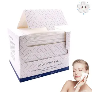 Petit Bits Facial Towel 1 Pack XL Disposable Cleansing Towel 50 Ct Absorbent Soft Eco-Friendly Skincare Wipes for Comfortable Clean Skin