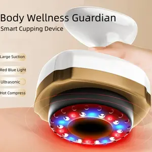 Relax & Heal 4 - in - 1 Cupping Massager with EMS + Heat + Pulse +Red&Blue Light Therapy Daily White [Local Shipment Within 24 Hours]